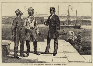 Officiers navals et militaires japonais en tenue européenne - Joseph Nash